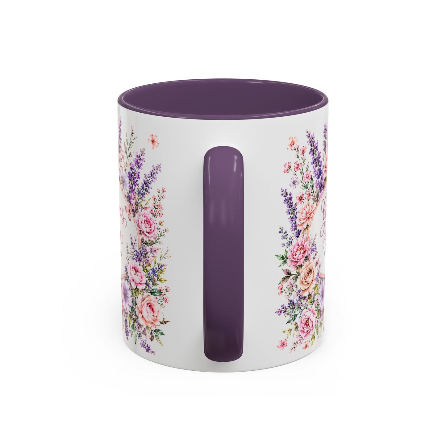 Grandma’s Garden Floral Accent Coffee Mug — 'Where Love Grows Wild' Pink Interior (11/15oz)