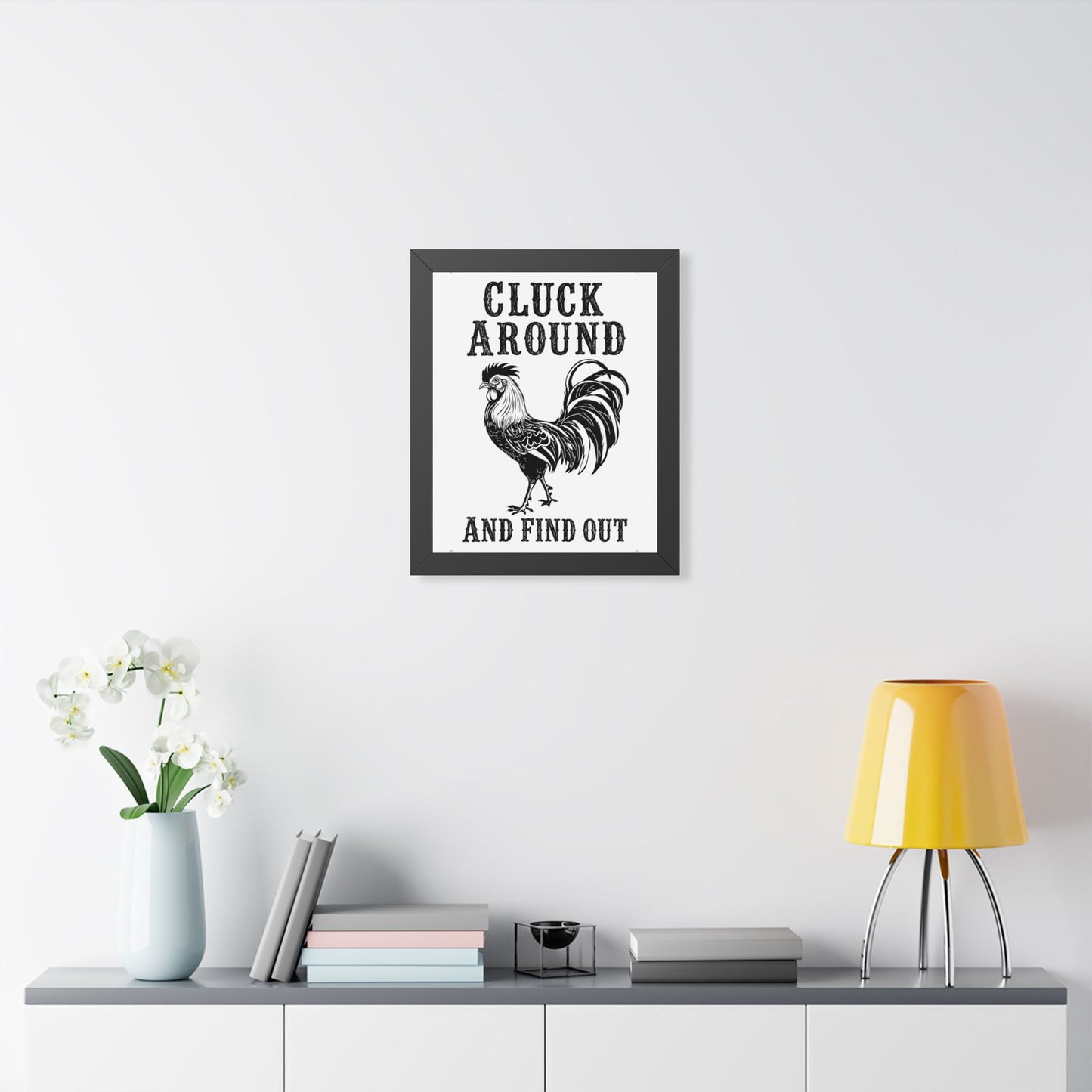 Cluck Around and Find Out Rooster Farmhouse Framed Wall Art