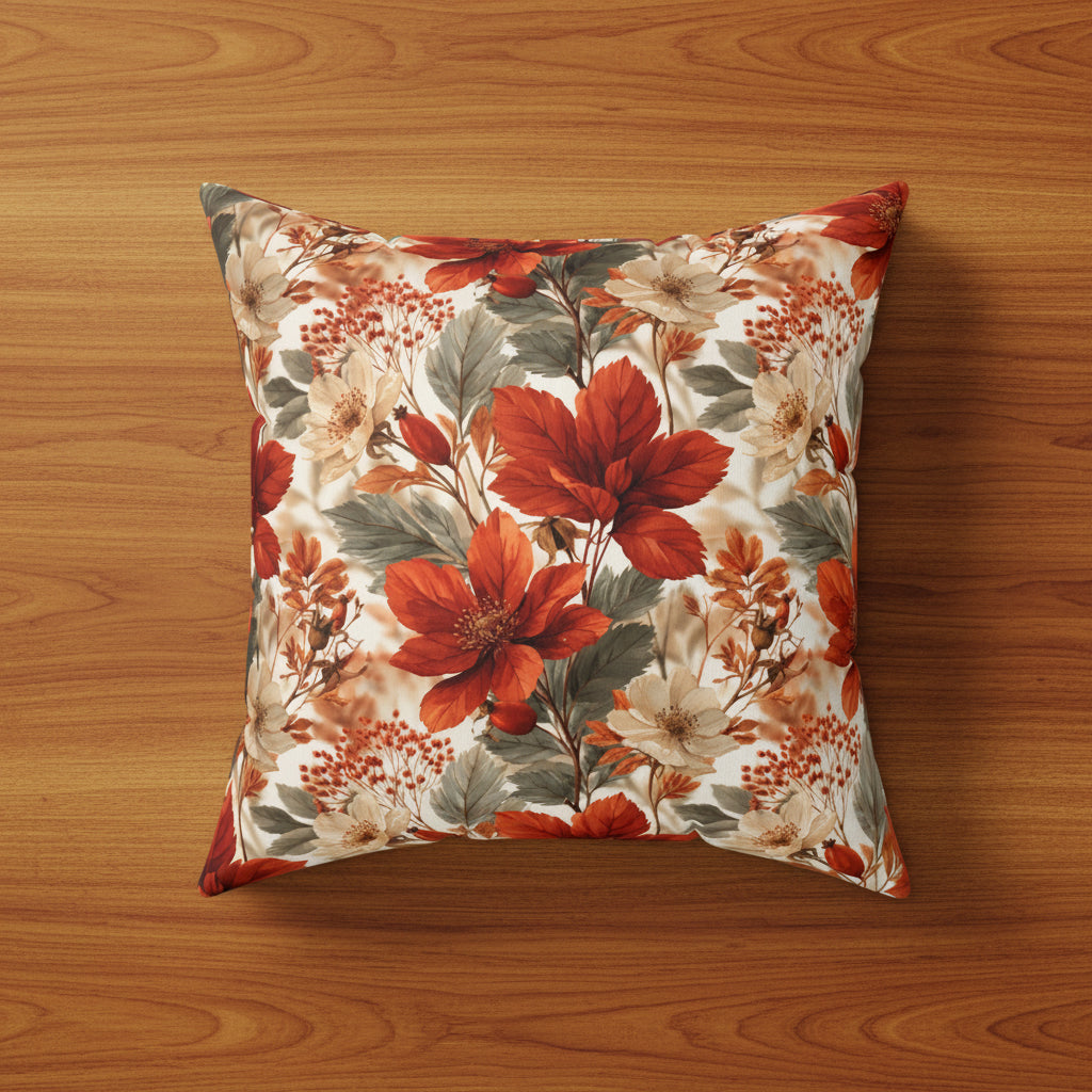 Autumn Foliage Faux Suede Pillow