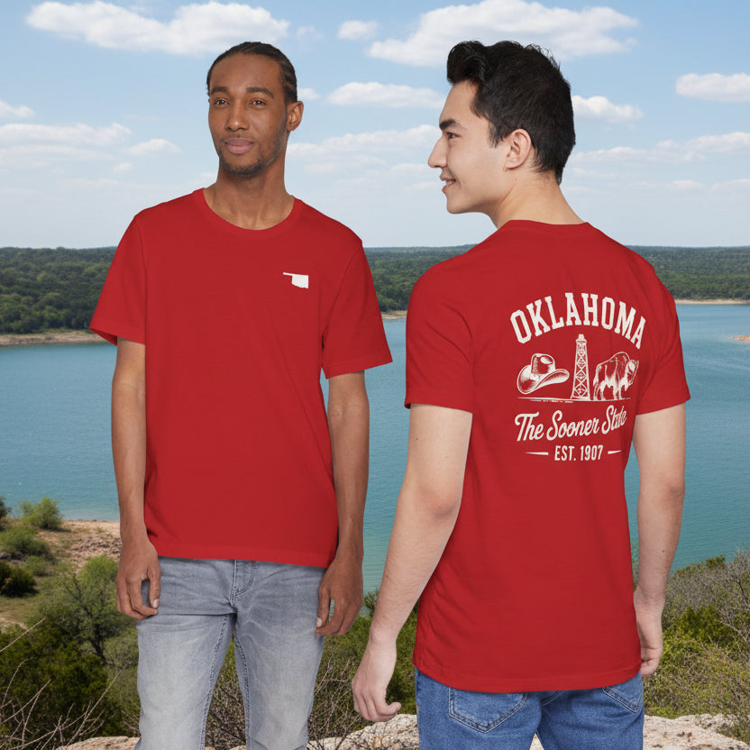 Oklahoma 'The Sooner State' Front & Back Graphic Tee