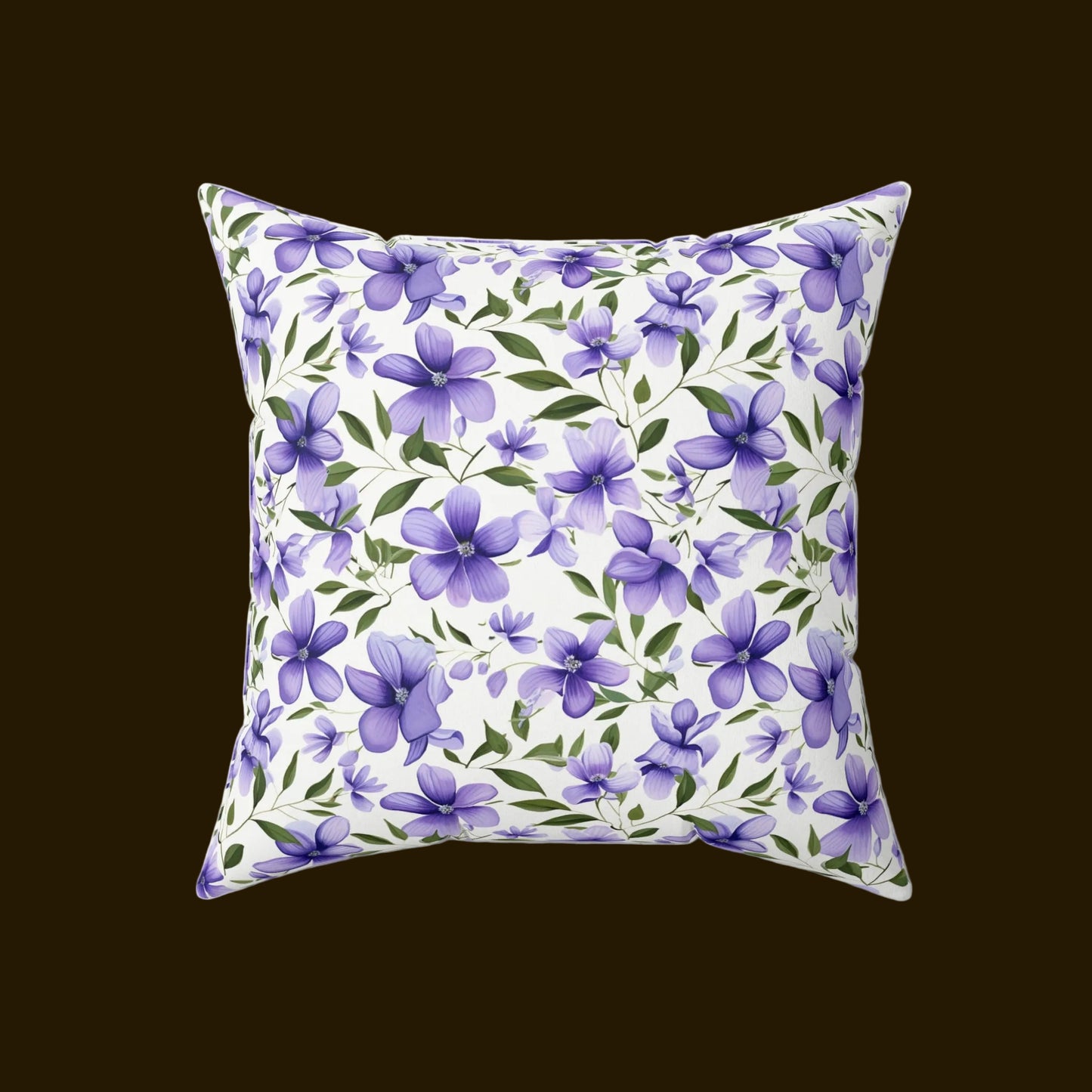 Violet Vines Faux Suede Pillow