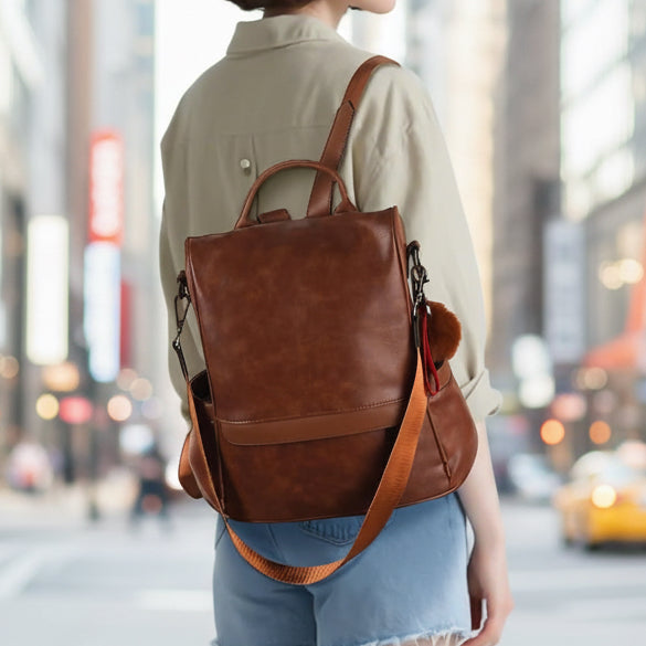 Women Backpack Purse PU Leather Anti-Theft Casual Shoulder Bag Fashion Ladies Satchel Bags
