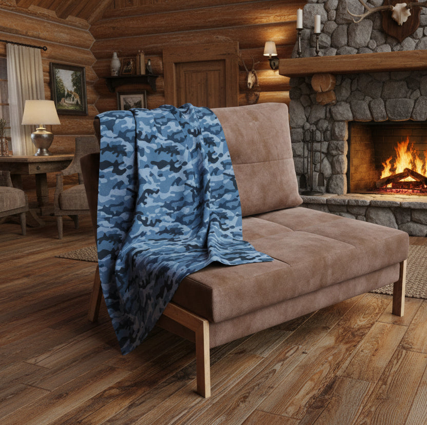 Arctic Blue Camo Fleece Blanket