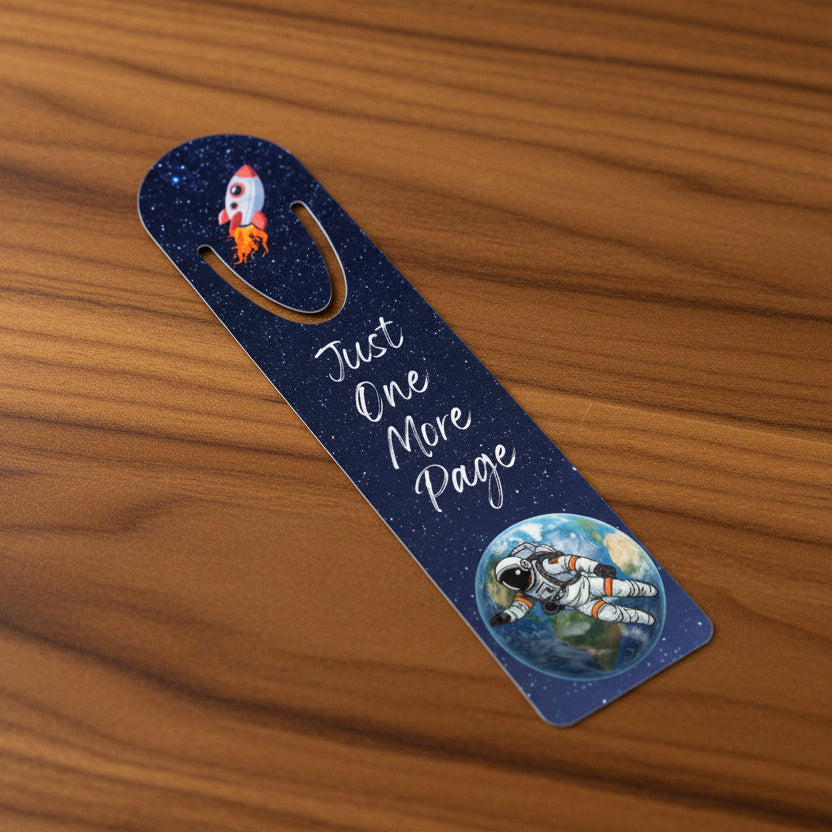 Kids "Just One More Page" Astronaut Bookmark