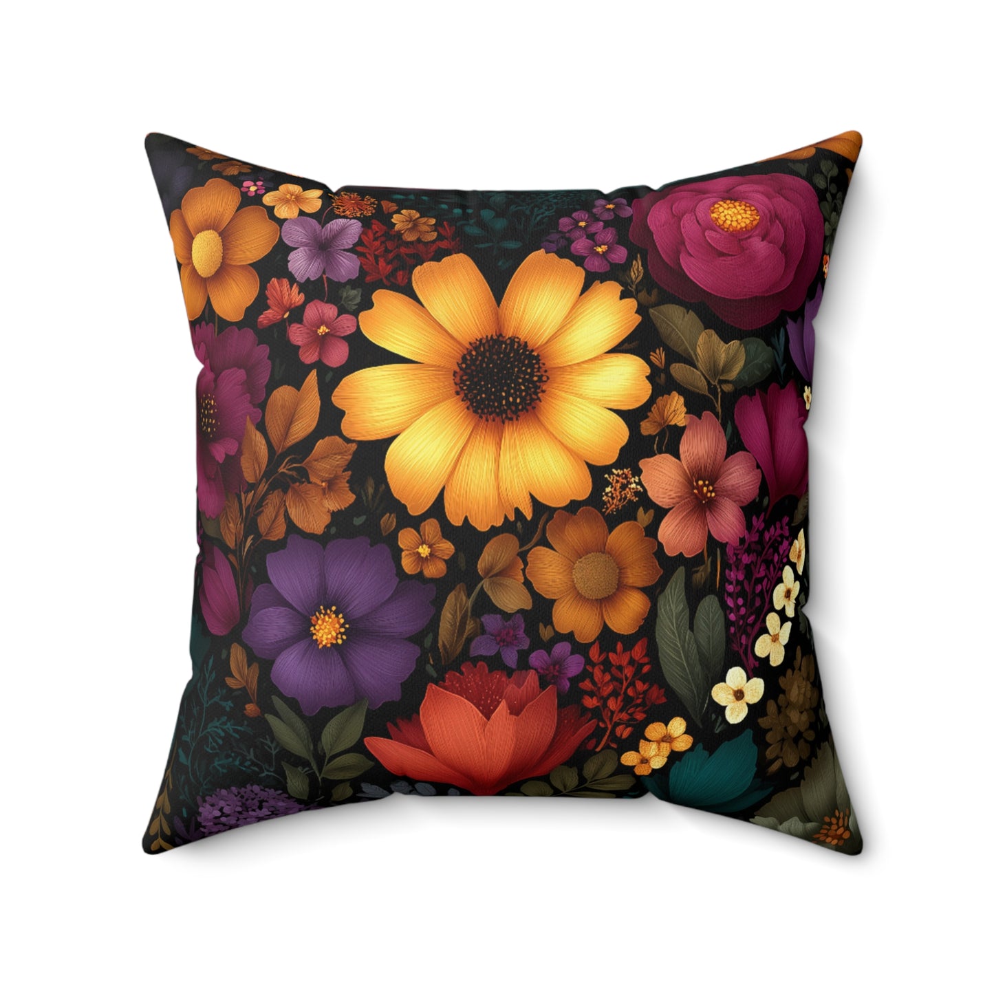 Twilight Garden Faux Suede Pillow