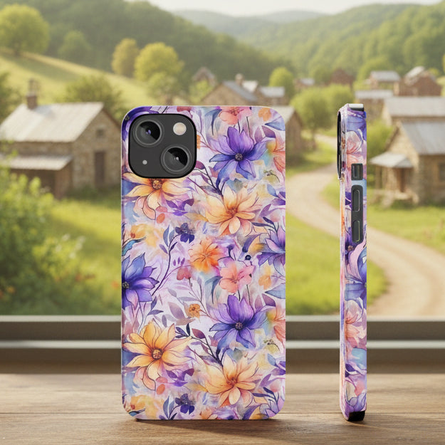 Floral Watercolor Slim Phone Case