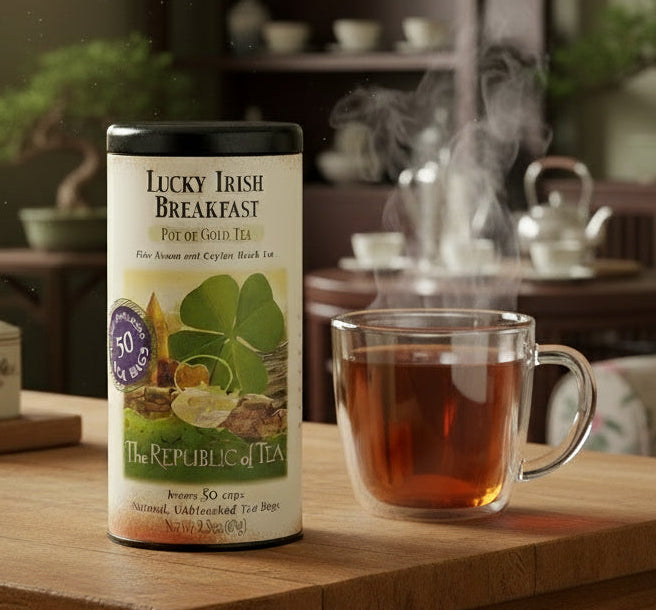 – Lucky Irish Breakfast Black Tea Bags, Naturally Caffeinated, 50 Servings