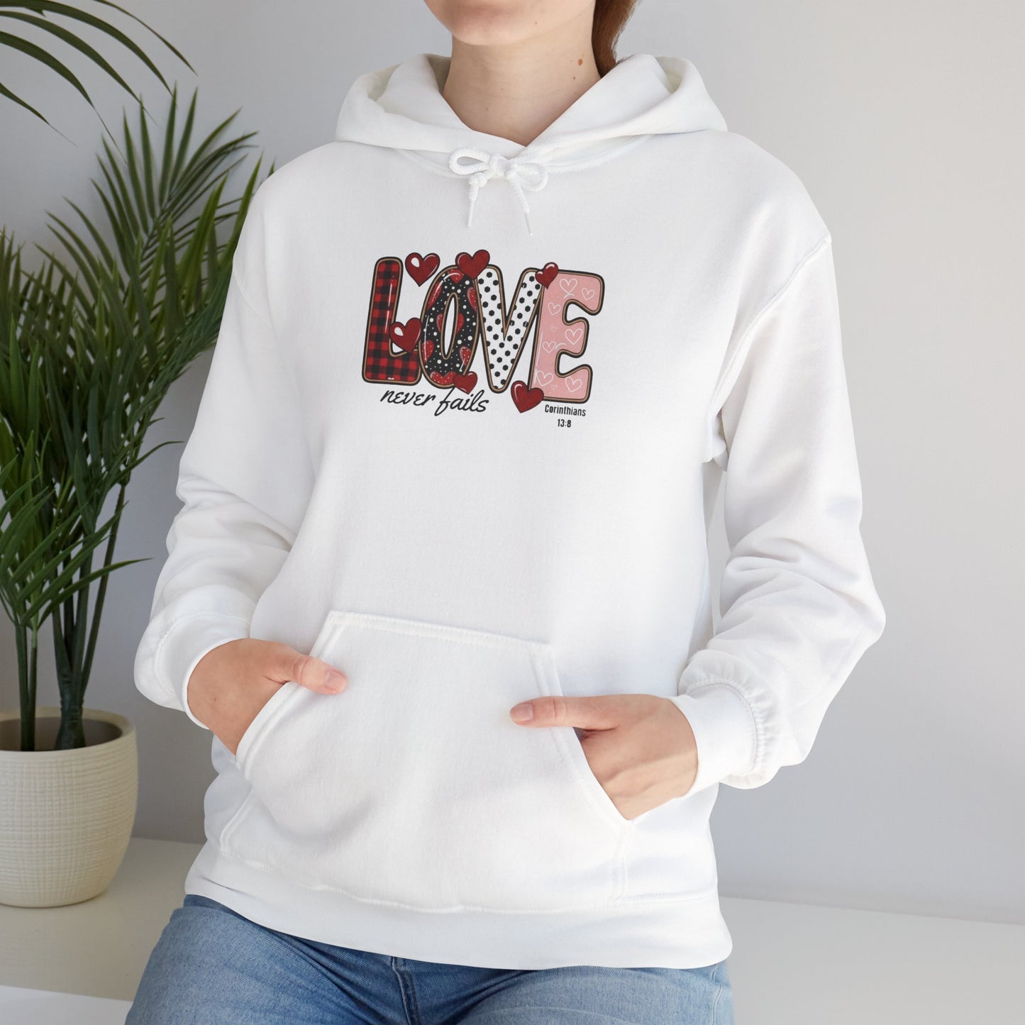 Love Never Fails Valentine’s Day Hoodie