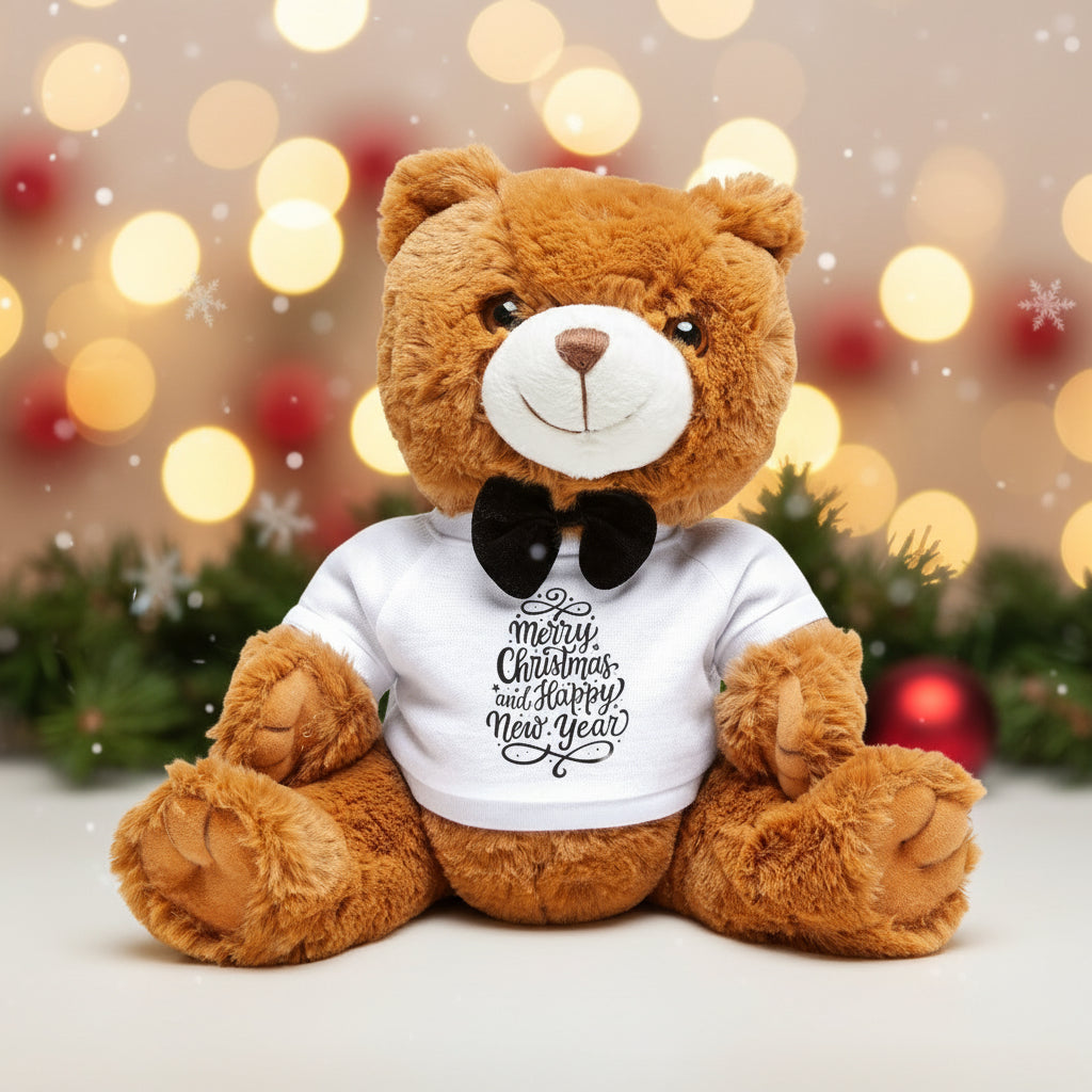 Merry Christmas & Happy New Year Teddy Bear — Holiday Teddy Bear Christmas Gift