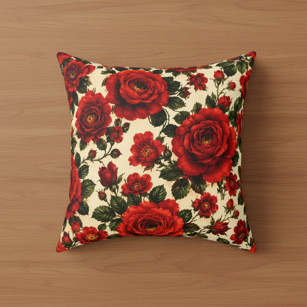 Riverfront Roses Faux Suede Pillow