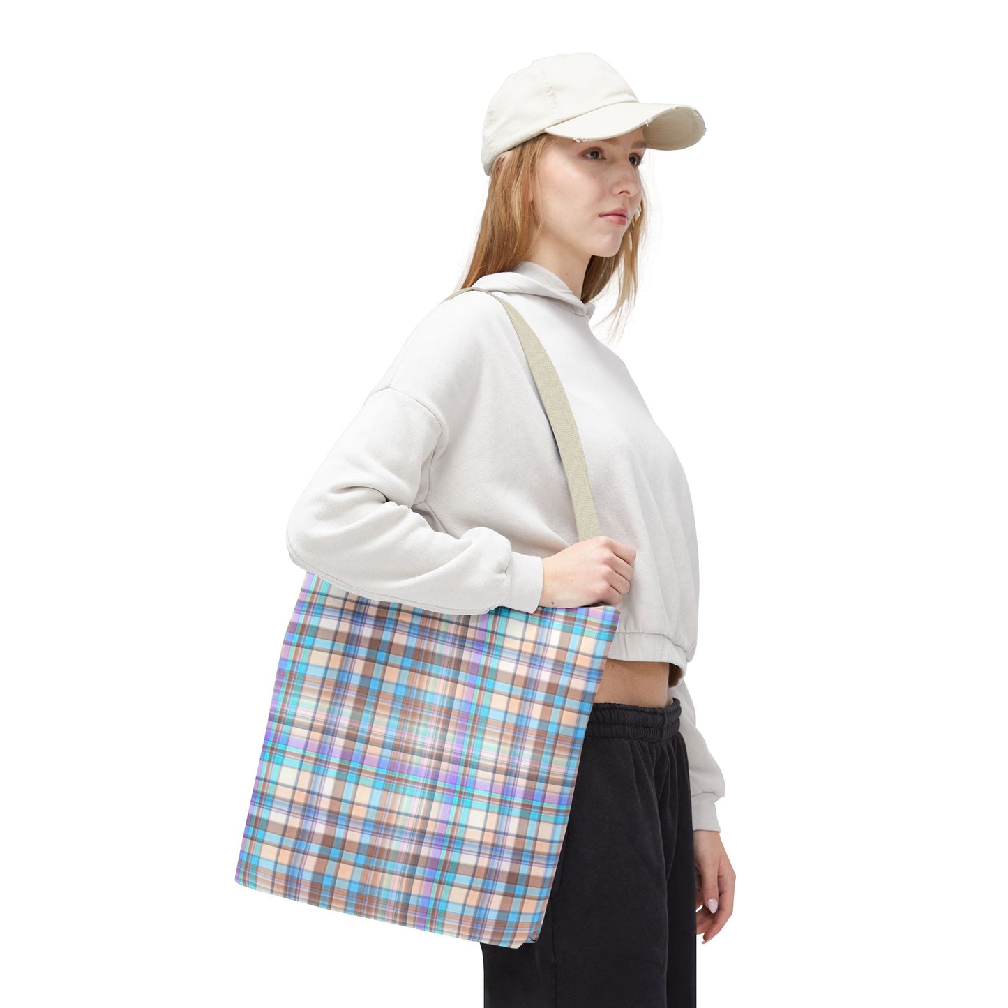 Pastel Plaid Tote Bag