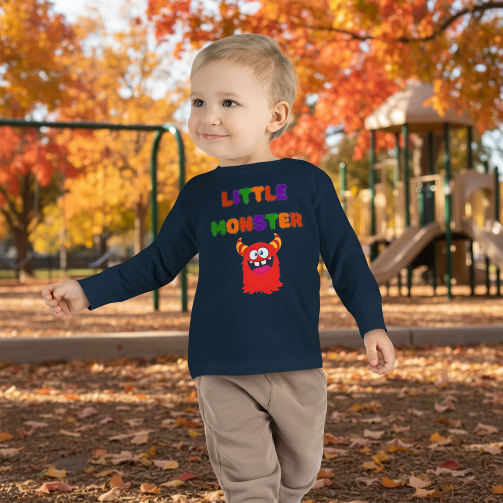 Little Red Monster Toddler Long Sleeve Tee