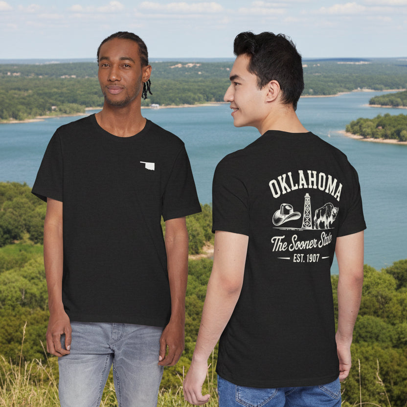 Oklahoma 'The Sooner State' Front & Back Graphic Tee