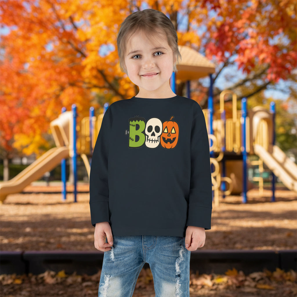 Boo Halloween Toddler Long Sleeve Tee