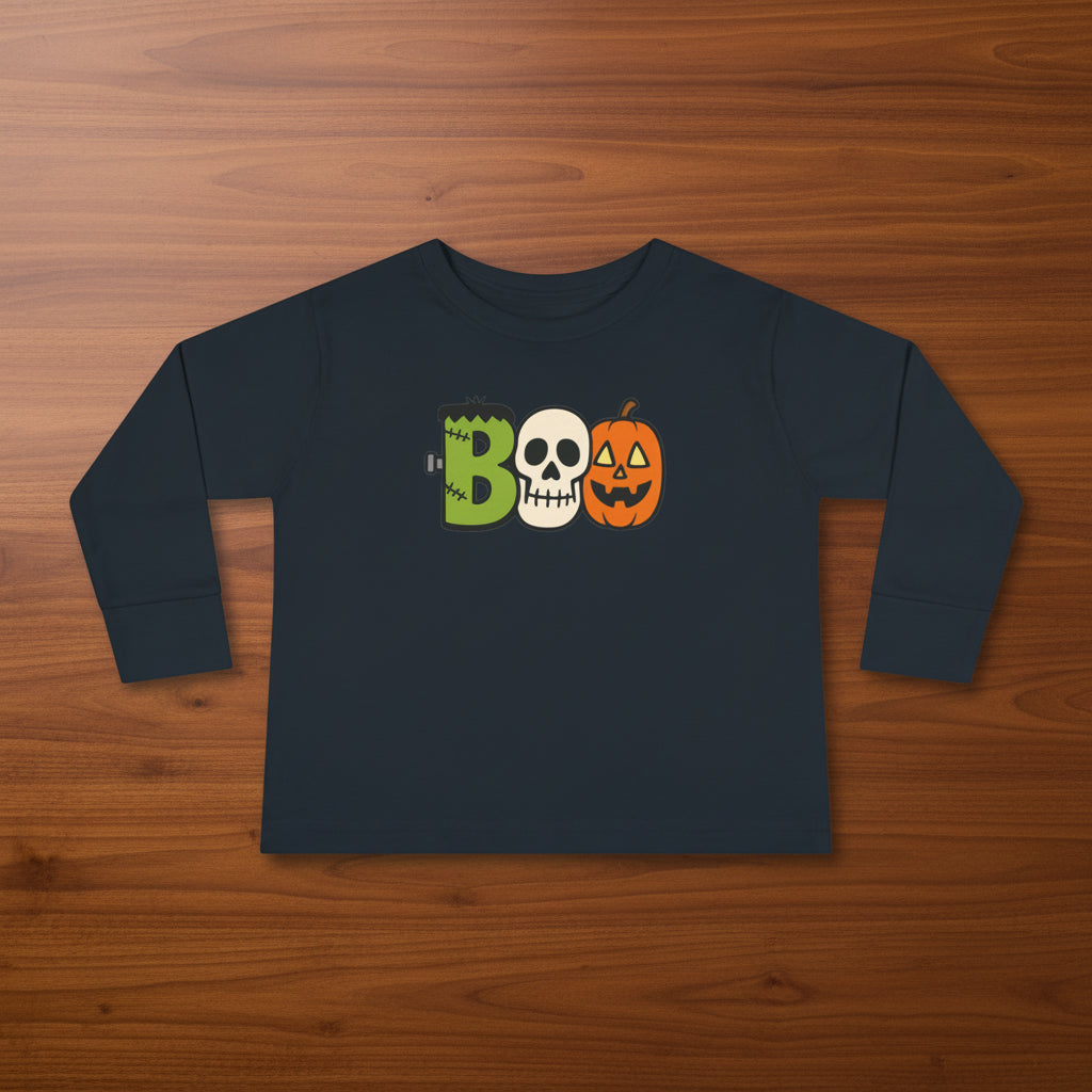 Boo Halloween Toddler Long Sleeve Tee