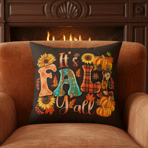 It's Fall Y'all Faux Suede Pillow