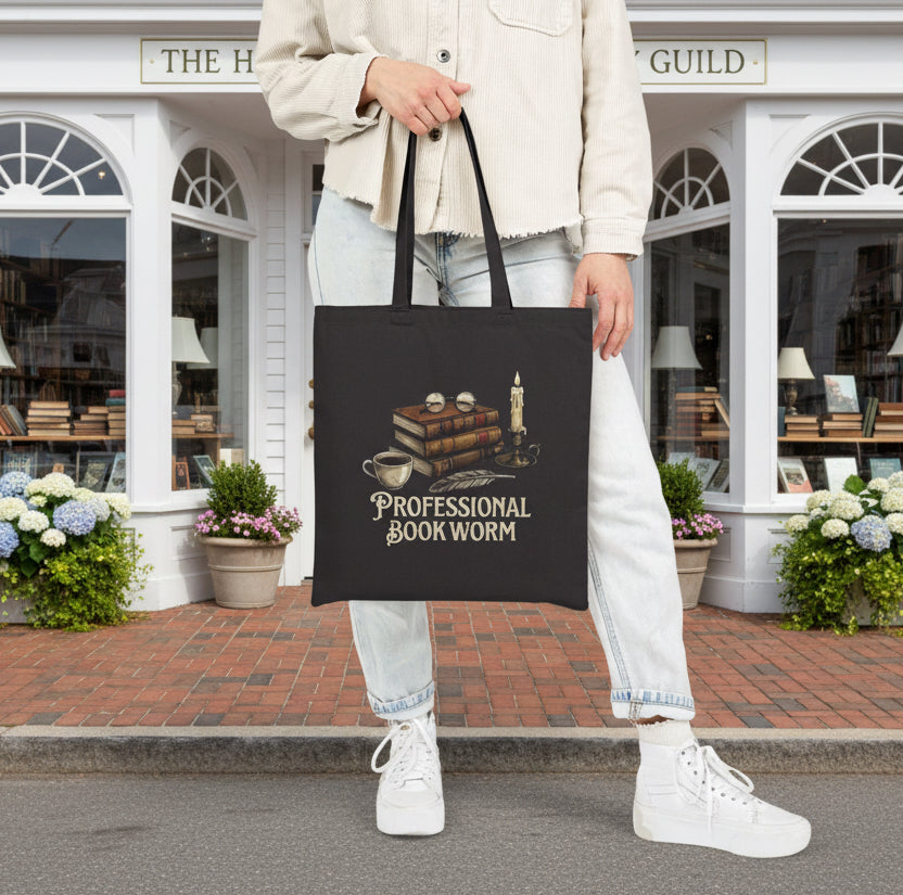 Professional Bookworm Vintage Books & Tea Literary Tote