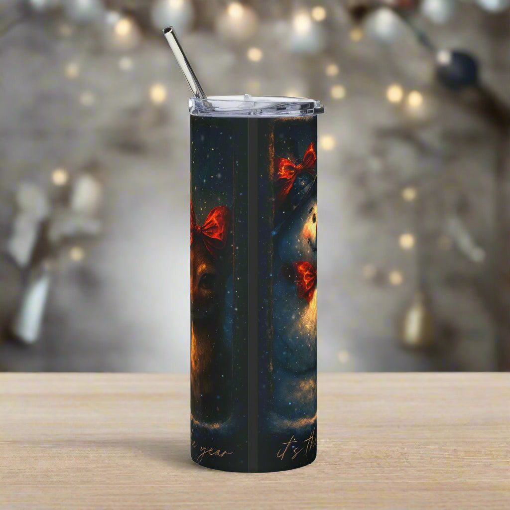 Vintage Christmas Window 20oz Stainless Steel Tumbler