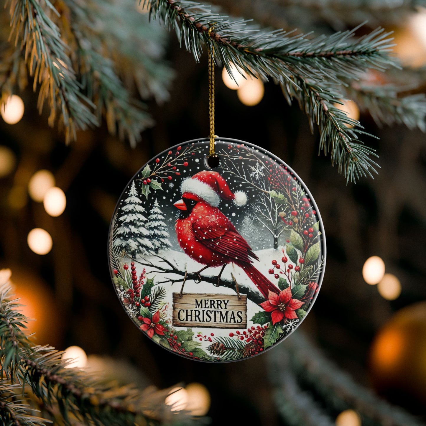 Cardinal Cheer Christmas Ornament