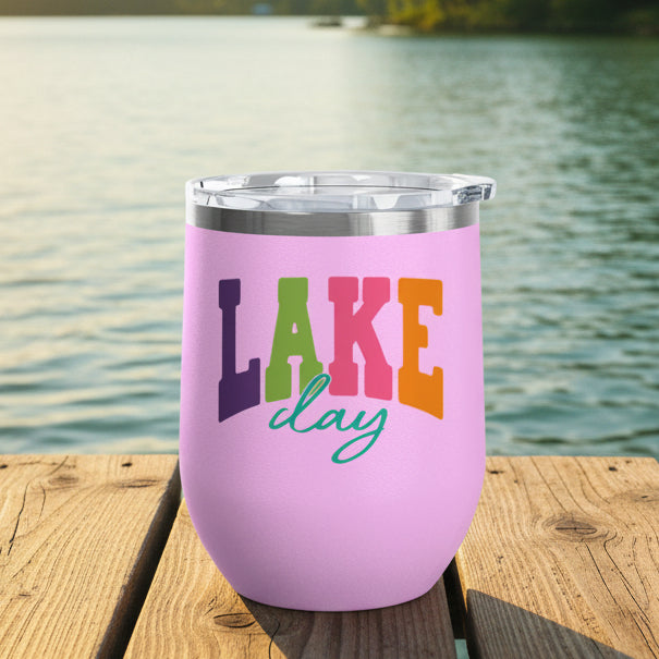 Lake Day Wine Tumbler, 12oz