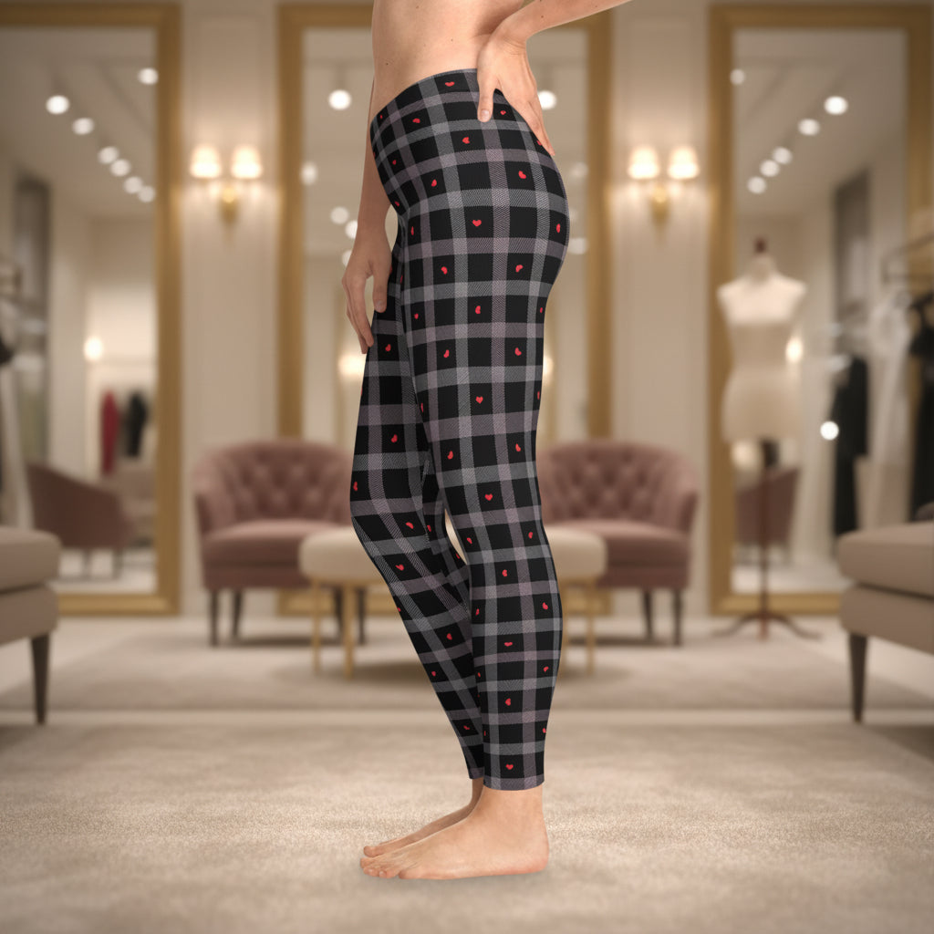Plaid Heart Leggings
