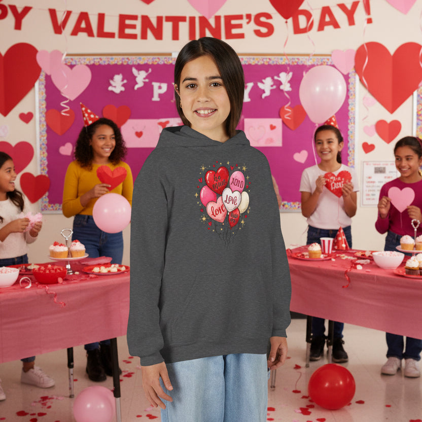 Kids Valentine Balloons Hoodie