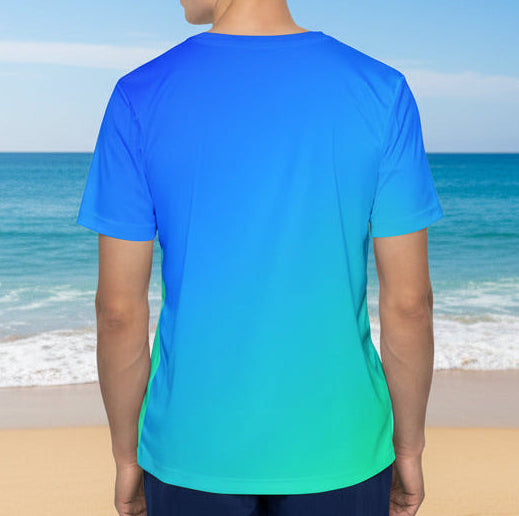 Mens Blue Ombré Active Sports Jersey