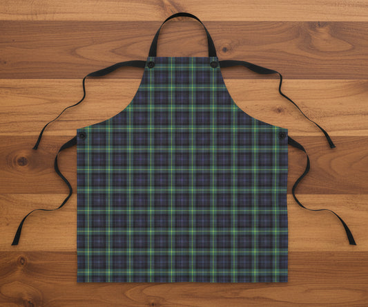 Green & Navy Tartan Plaid Apron