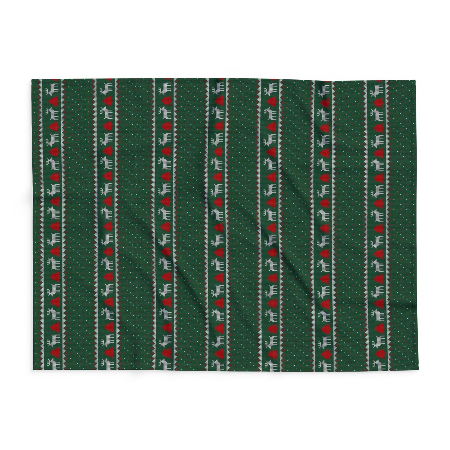 Fair Isle Reindeer Christmas Holiday Fleece Blanket