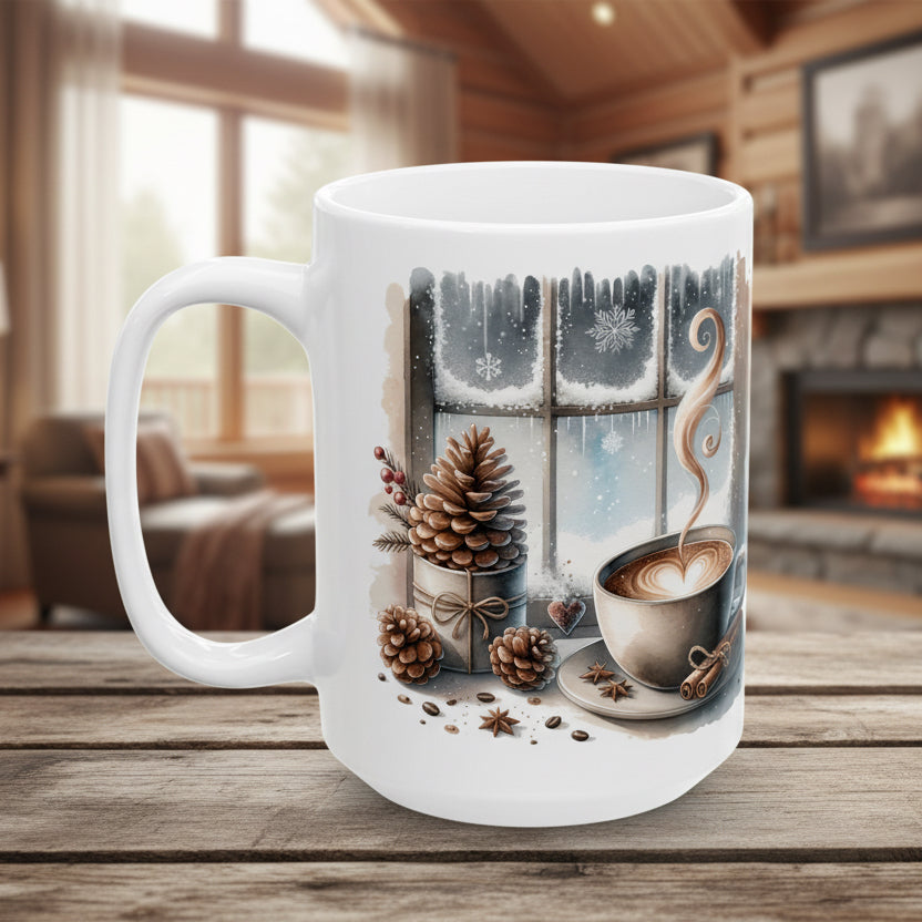 Winter Window 15 oz Ceramic Mug