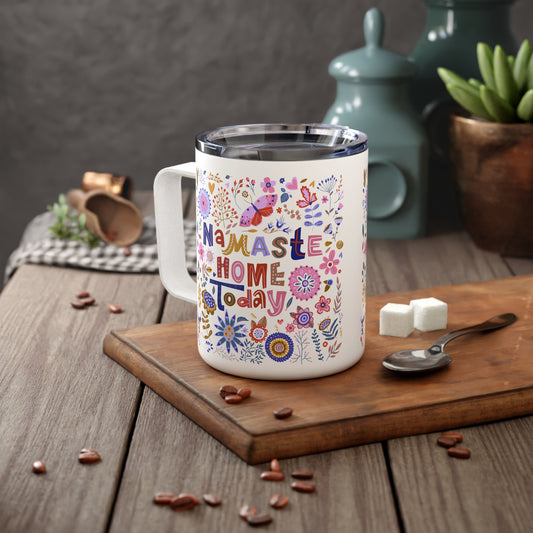 Namaste Home Today 10oz Insulated Coffee Mug | Floral Travel Tumbler