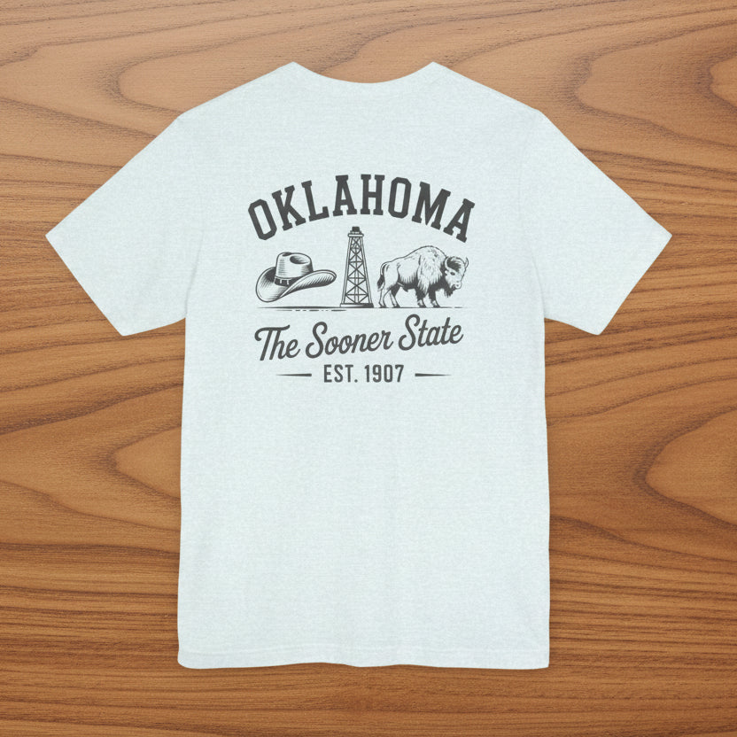 Oklahoma 'The Sooner State' Front & Back Graphic Tee