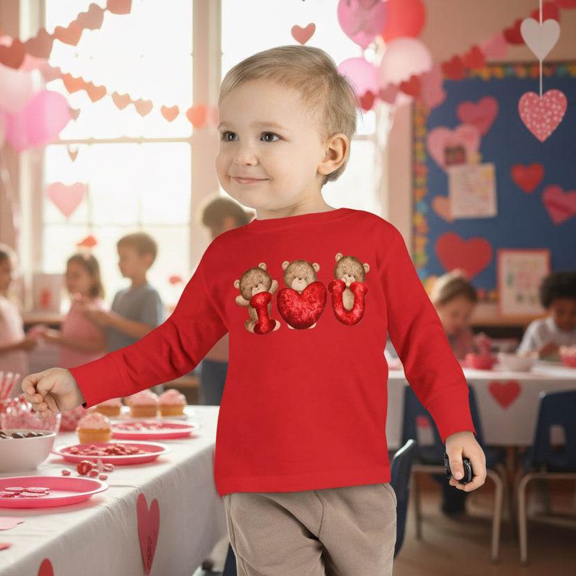 Toddler I ❤️ U  Valentine Bear Long Sleeve Shirt