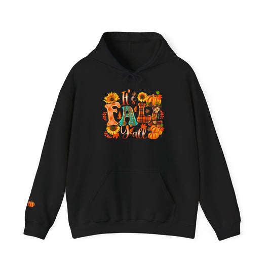 It's Fall Ya'll Adult Hoodie with Accent Sleeve