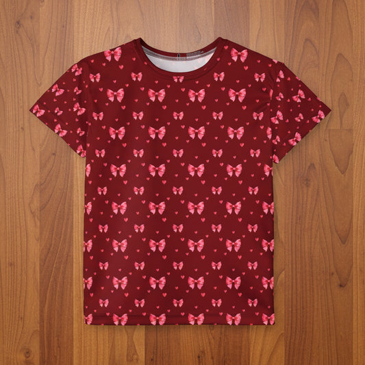 Kids Pink Hearts and Ribbons Tshirt