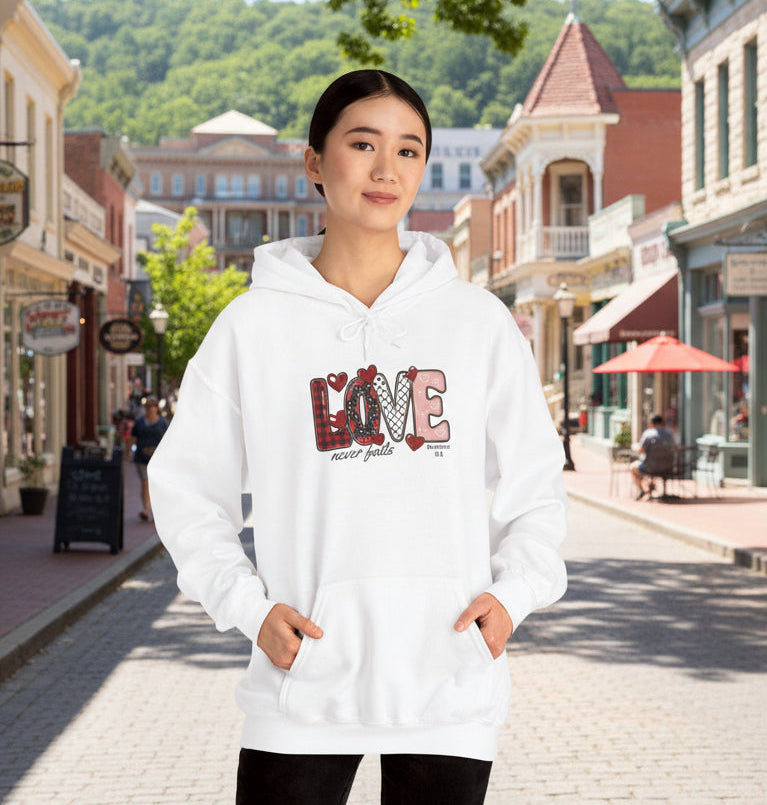 Love Never Fails Valentine’s Day Hoodie