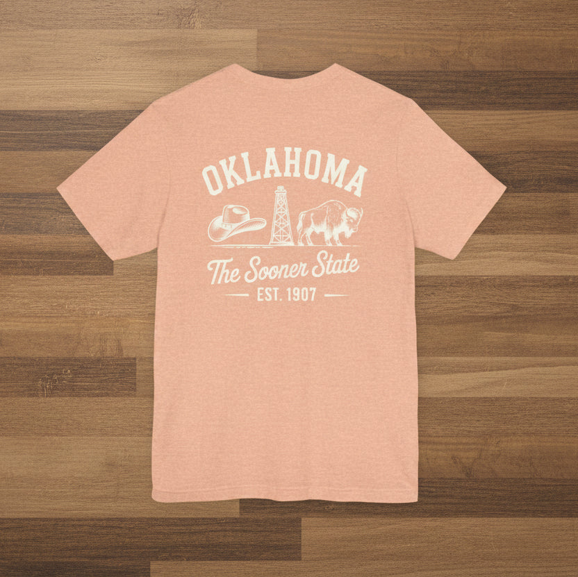 Oklahoma 'The Sooner State' Front & Back Graphic Tee