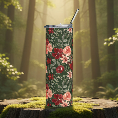 Forest Flowers 20oz Stainless Steel Tumbler