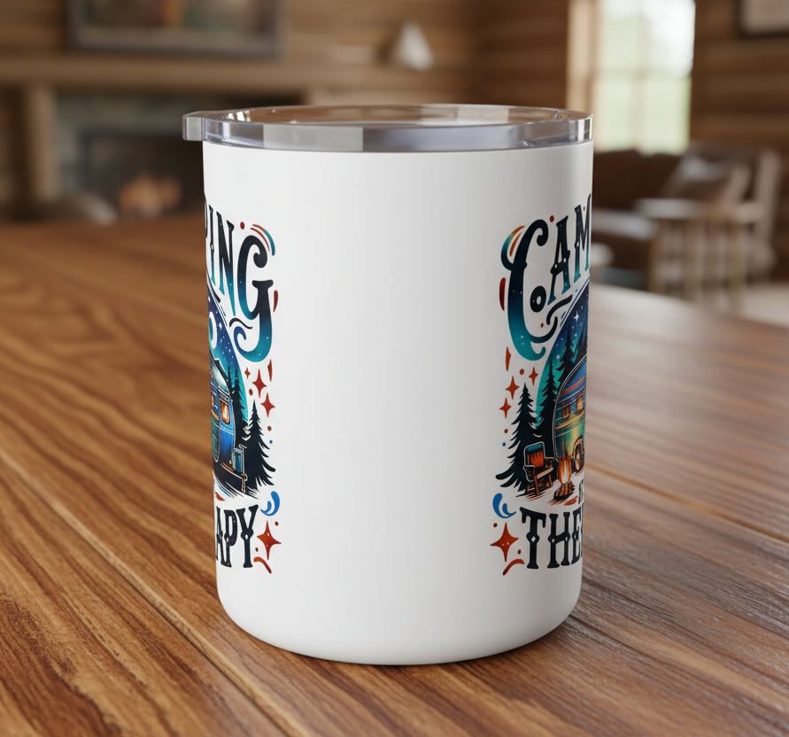 Camping Therapy 10oz Insulated Coffee Mug