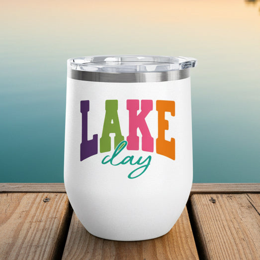 Lake Day Wine Tumbler, 12oz