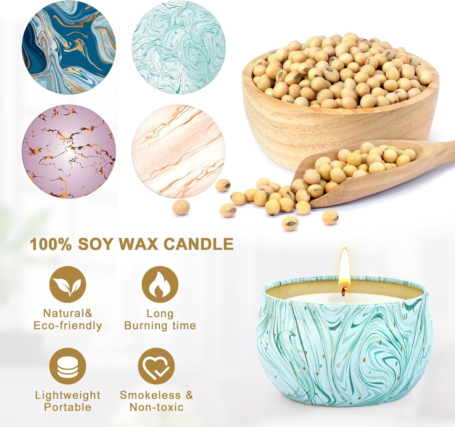 Christmas Candle Gifts - Scented Candles Gifts Set for Women, 4 Packs Aromatherapy Candles for Home Scented, 120H Long Burning Natural Soy Wax Candles Set for Birthday, Mother'S Day, Valentine'S Day