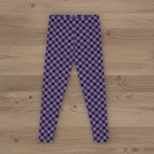 Purple Heart Plaid Leggings
