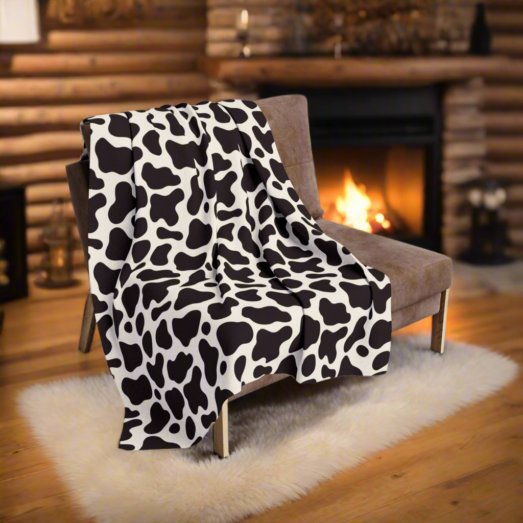 Cow Cattle Animal Print Arctic Fleece Blanket