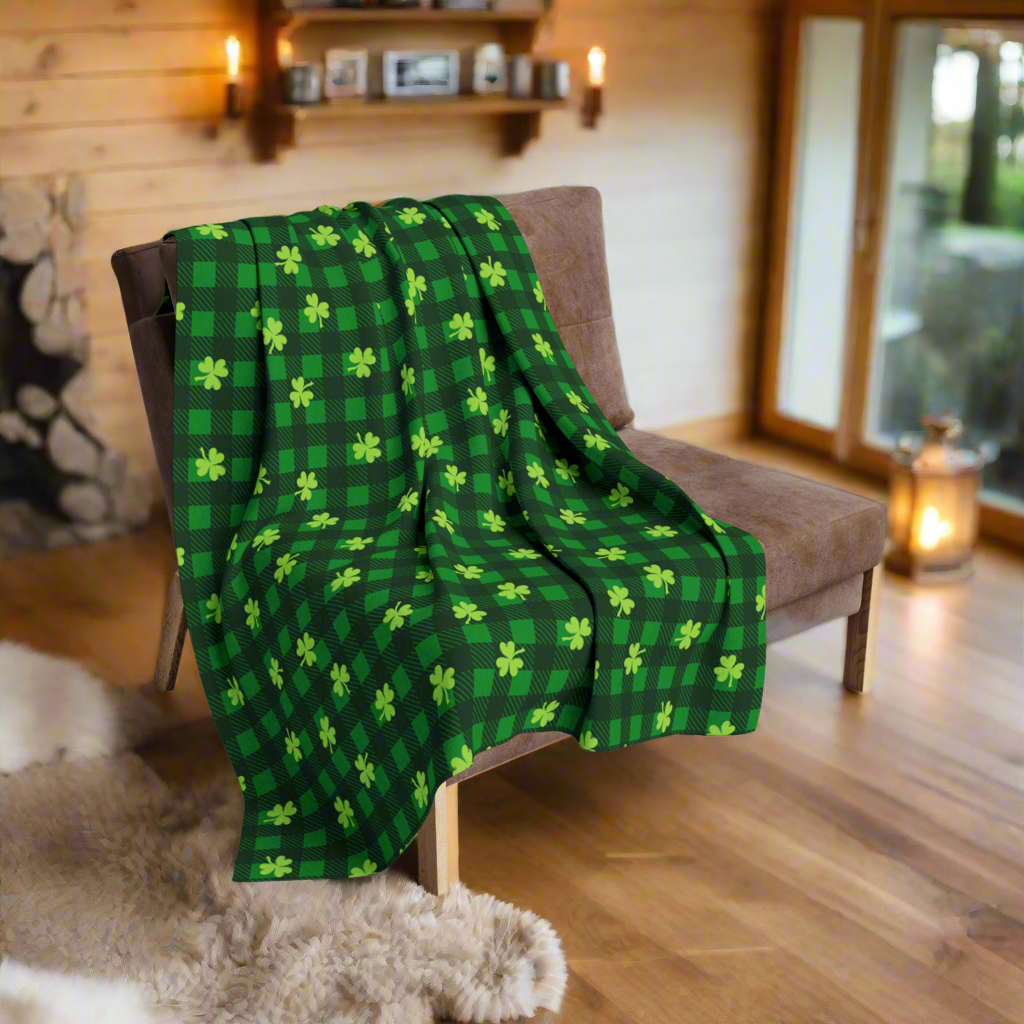 Shamrock Plaid Arctic Fleece Blanket