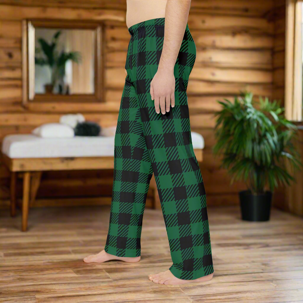 Men's Green & Black Buffalo Plaid Pajama Pants