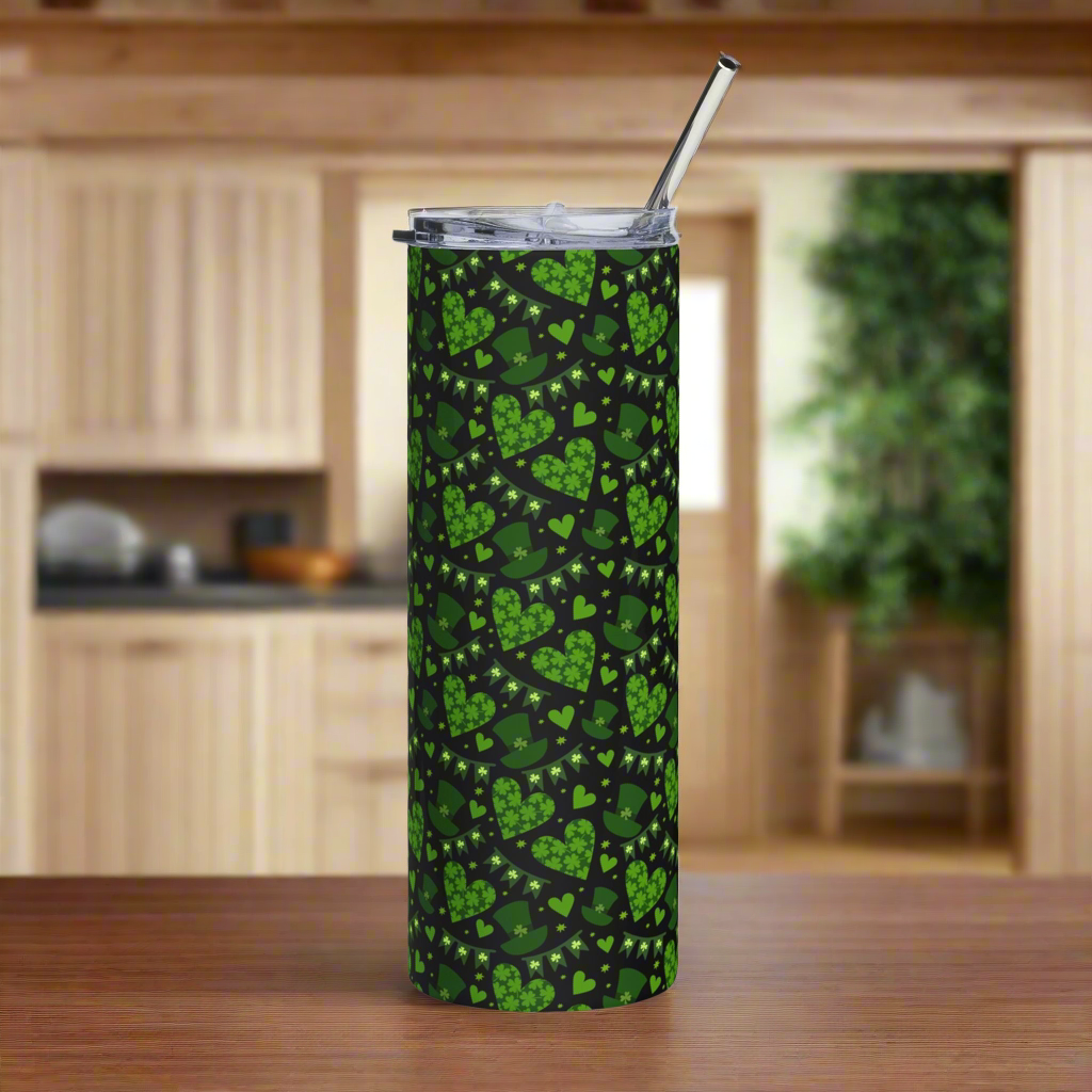 St. Patrick’s Day Hearts, Banners & Hats 20oz Stainless Steel Tumbler