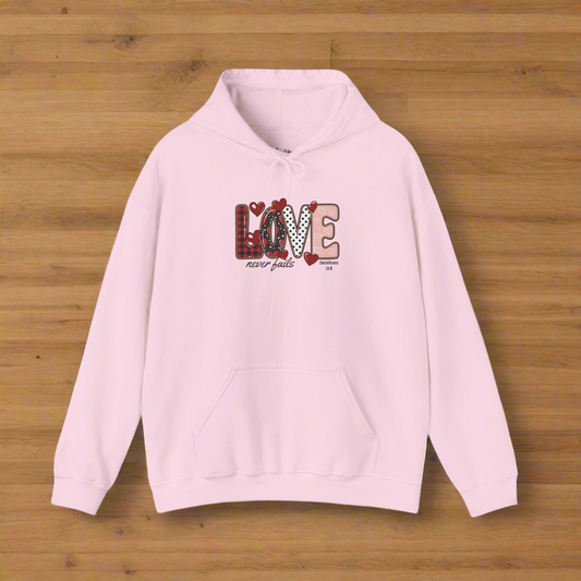 Love Never Fails Valentine’s Day Hoodie