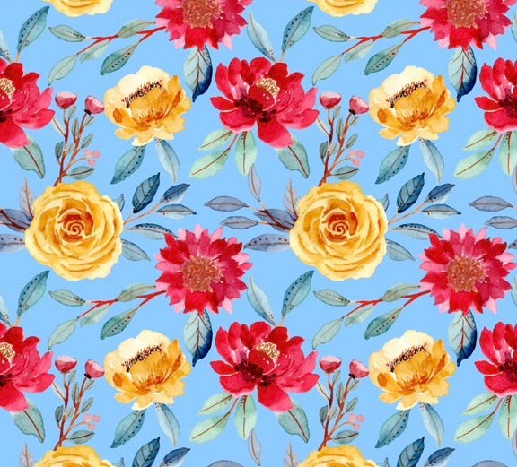 Blue Floral Microfiber Kitchen Towel