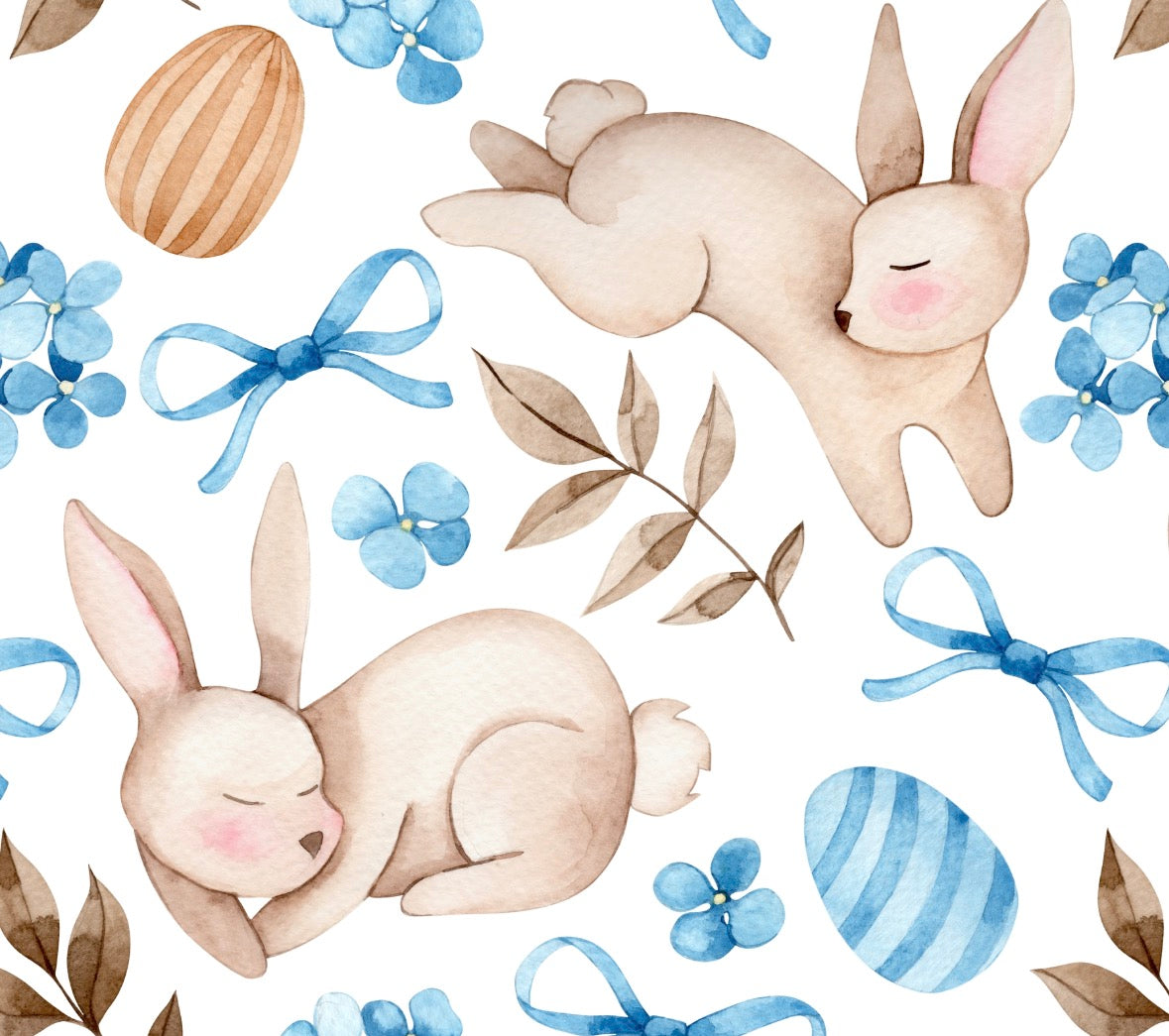 Sleepy Easter Bunny Velveteen Plush Blanket