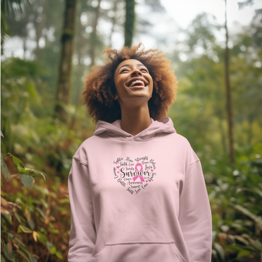 Cancer Survivor Heart Adult Hoodie